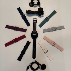 Galaxy Watch 6 MEGA BUNDLE 3 Magnetic Chargers, 9 Straps Bands TESTED UNLOCKED